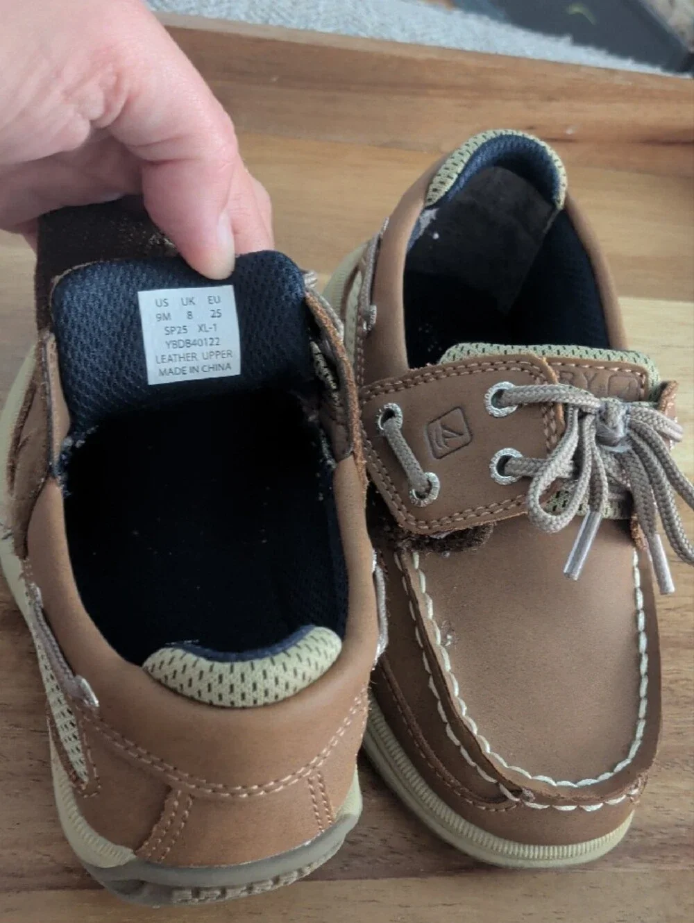 Sperry Top-Sider Brown Boat Shoes with Lace Detail